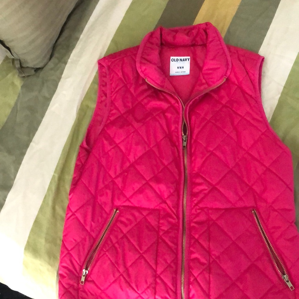 Hot pink quilted vest
